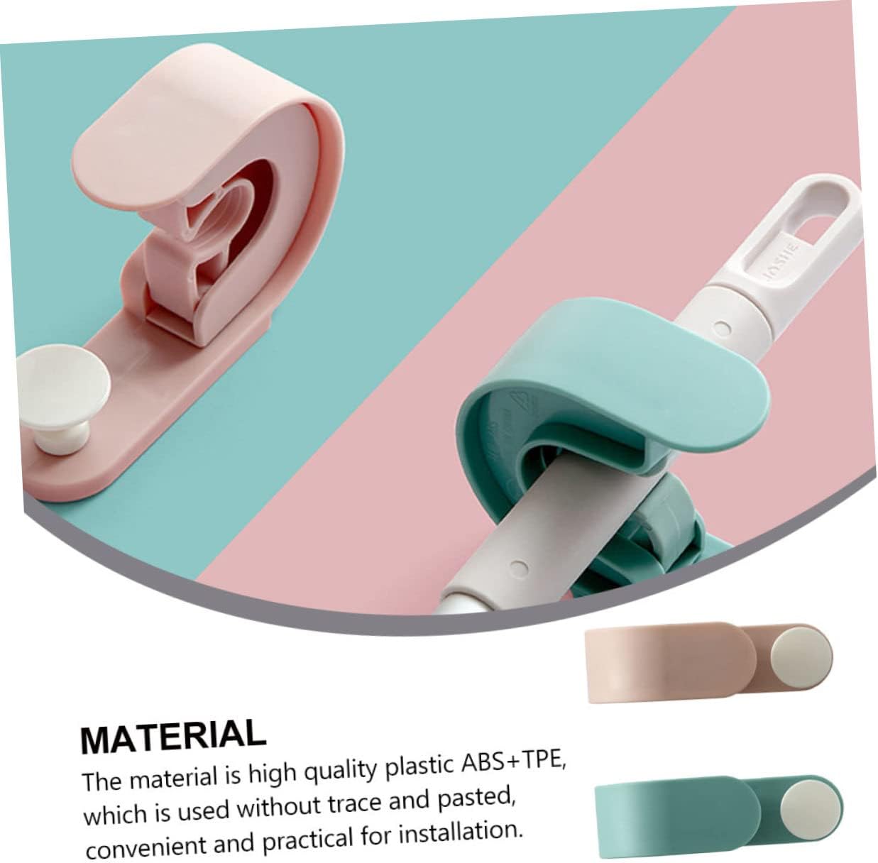  YARNOW Crochet De Perçage Et 2pcs Support Mural Balai Sans Style En Plastique Vert Capacité De Charge Forte Nordique Simple Créatif Pour Salle Bain