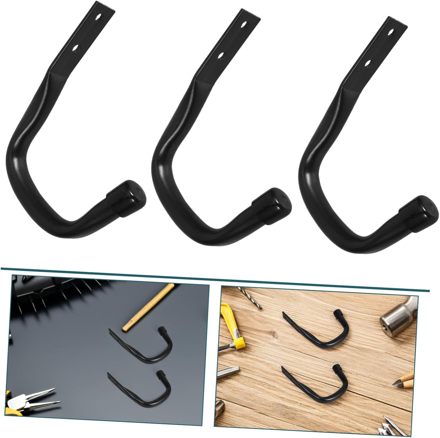  Ciieeo 6pièces Crochets De Rangement Pour Garage Crochets Muraux Métal Robustes Pour Outils De Jardin Et Échelle Système De Suspension Facile à Installer