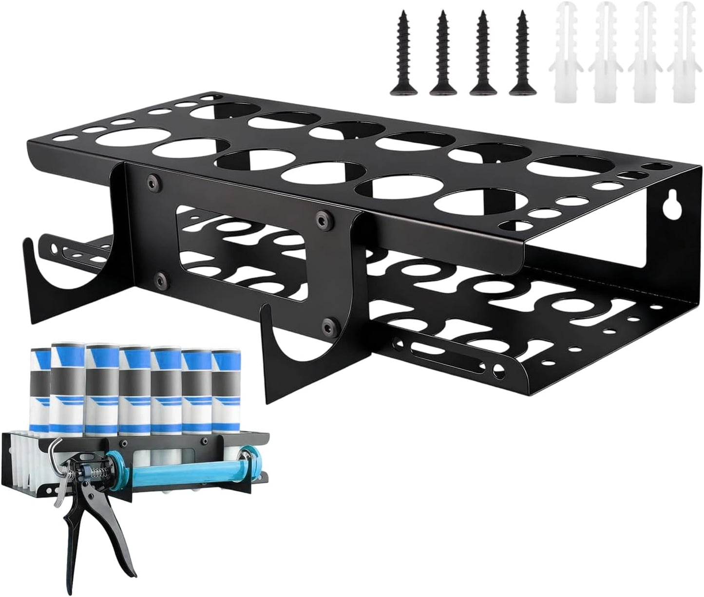 GENERIC Support De Rangement, 12 Emplacements De Grande Capacité, Organisateur De Rangement Pour Tube De Calfeutrage | Pour Salon, Dortoir, Atelier De Réparation à Domicile, Atelier