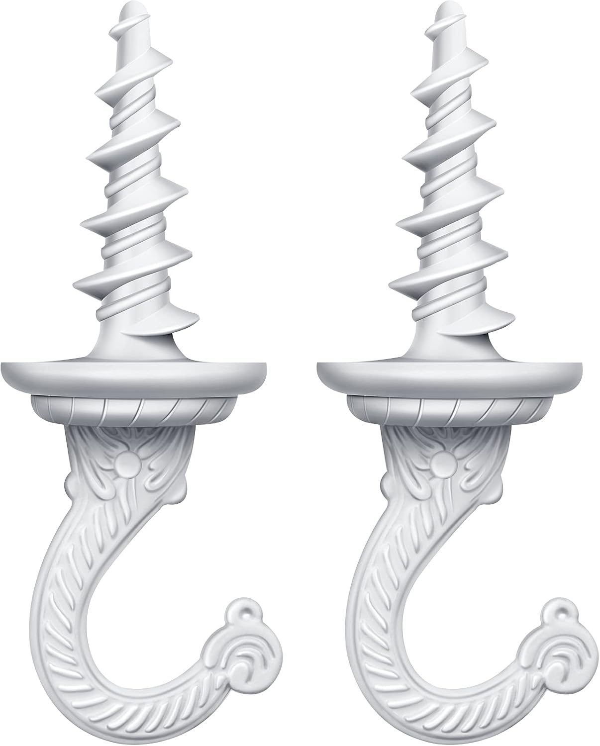  Lot De 2 Crochets Muraux Pour Suspension De Plafond - Pour Plantes Et Lustres - Blanc