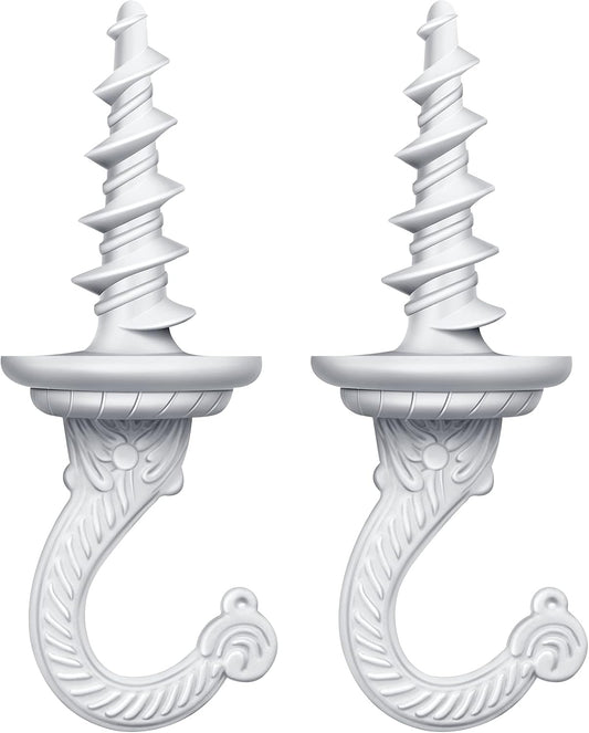  Lot De 2 Crochets Muraux Pour Suspension De Plafond - Pour Plantes Et Lustres - Blanc
