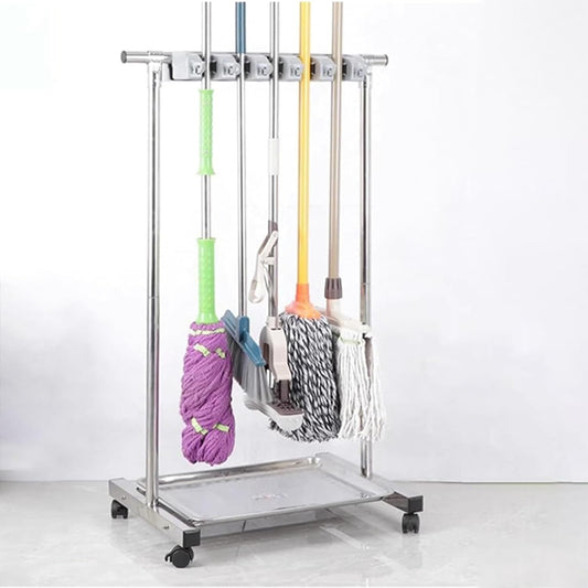  Support De Balai à Franges, Support De Balai Orga, Armoire De Rangement Mobile Pour Placard, Support De Balai à Franges, Chariot à Outils De Nettoyage Sur Pied Pour Jardin Ge,