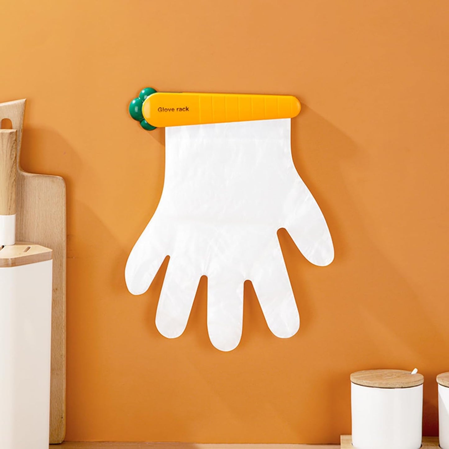  Glove Holder Wall Mount, Carrot Shape Clip, Space-Saving Design, Multifunctional Organizer, Home Storage Hook, Ideal For Kitchen And Refrigerator Doors, 7.87x0.98 Inch