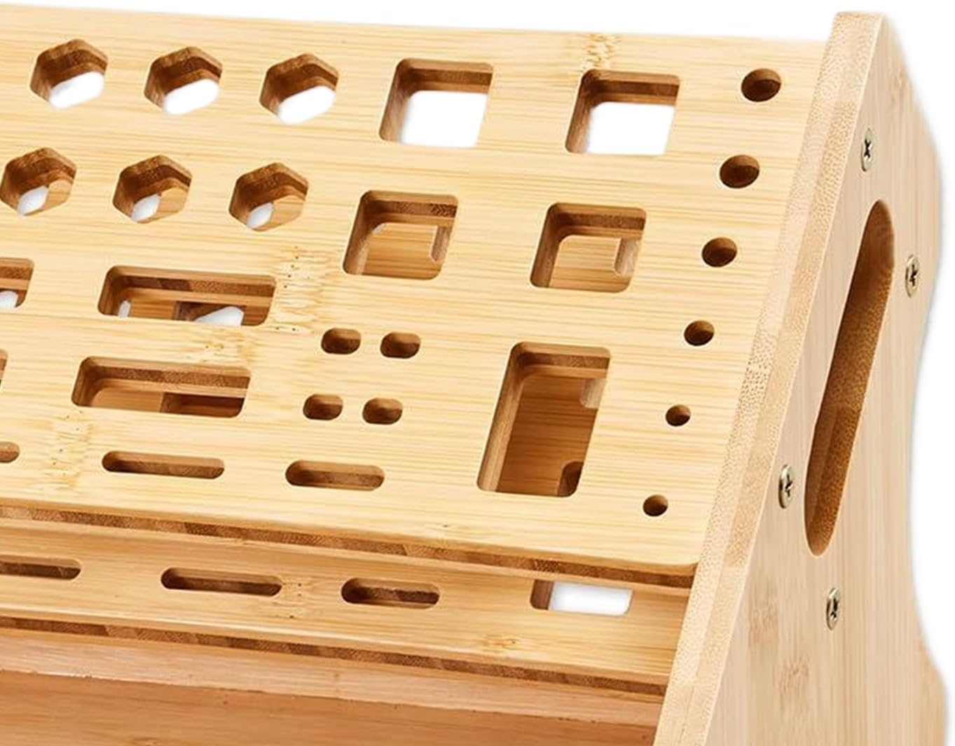  Porte-Tournevis | Support De Rangement En Bois À 53 Trous Avec Plateau,Organisateur D'Outils Manuels,Pour Loisirs Bricolage Réparation Établi Bureau Garage Pegboard Espaces De Travail Intérieurs