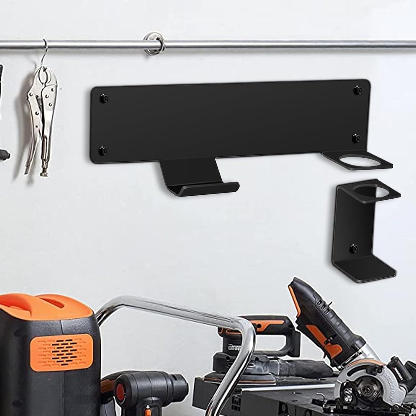 Générique Support Mural Pour Chèvres Mécaniques, Organisateur De Rack Pour Cric De Sol Et Support Monté Au Mur, Accessoire Remorque Pour Garage Atelier Ferme Abri