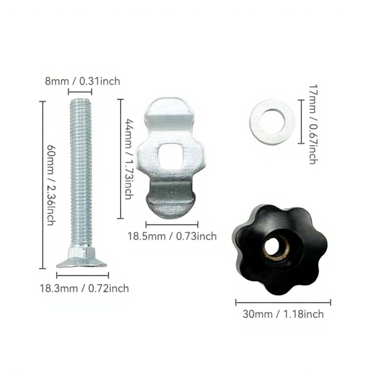  Goupille De Rail L, Raccord De Patte À Tige Filetée Pour Rail L, Pièces Anti-Dérapantes Pour Le Système Et Accessoires De Remplacement Pour Les Camions, Avions, Entrepôts, Garages Et