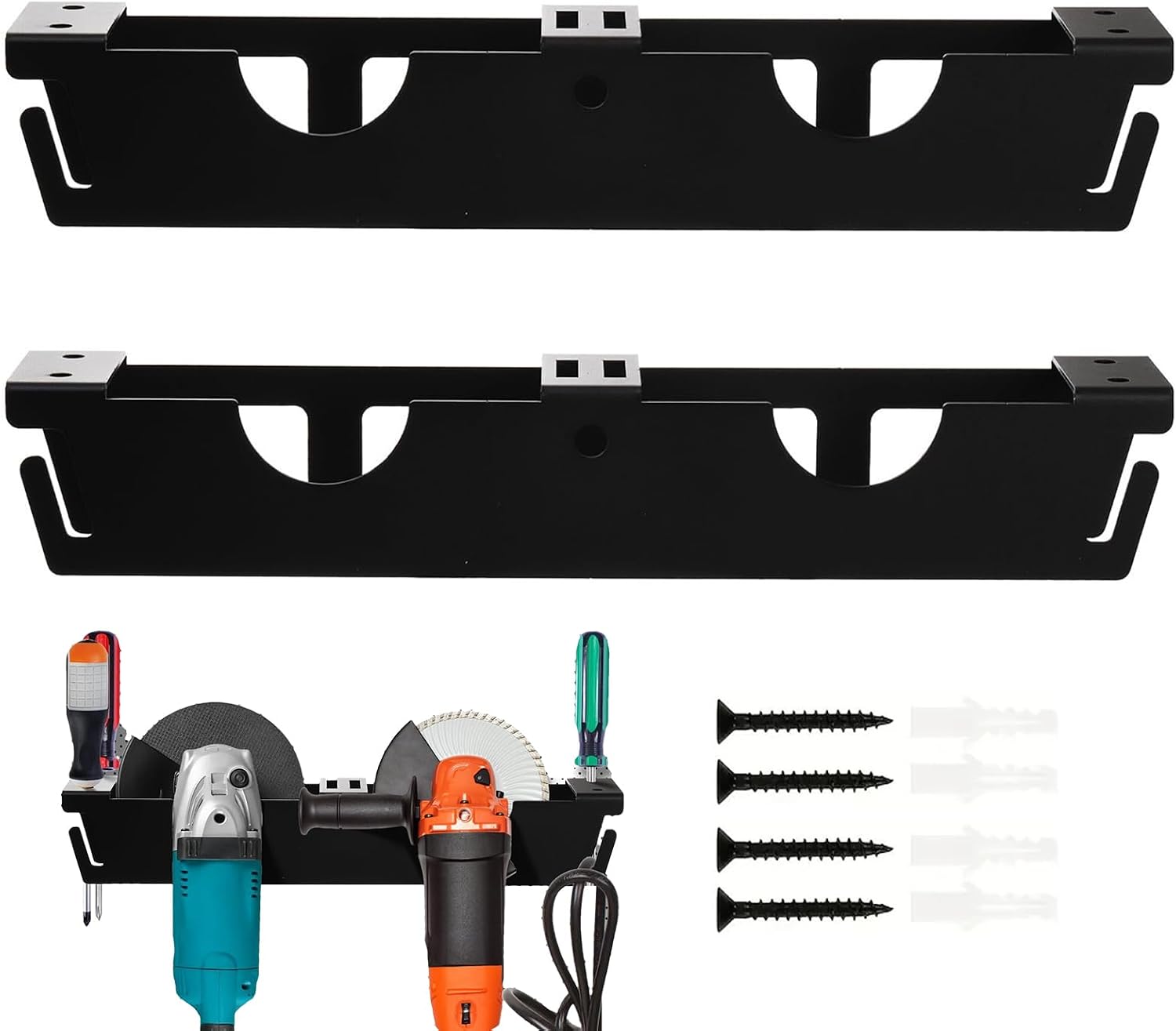  Porte-Meuleuse D'Angle,Support Pour Mur De Meuleuse D'Angle | 2 Pièces Organisateur à 2 Fentes Pour Tournevis Et Outils Électriques Pour Atelier, Établi, Panneau Perforé Et