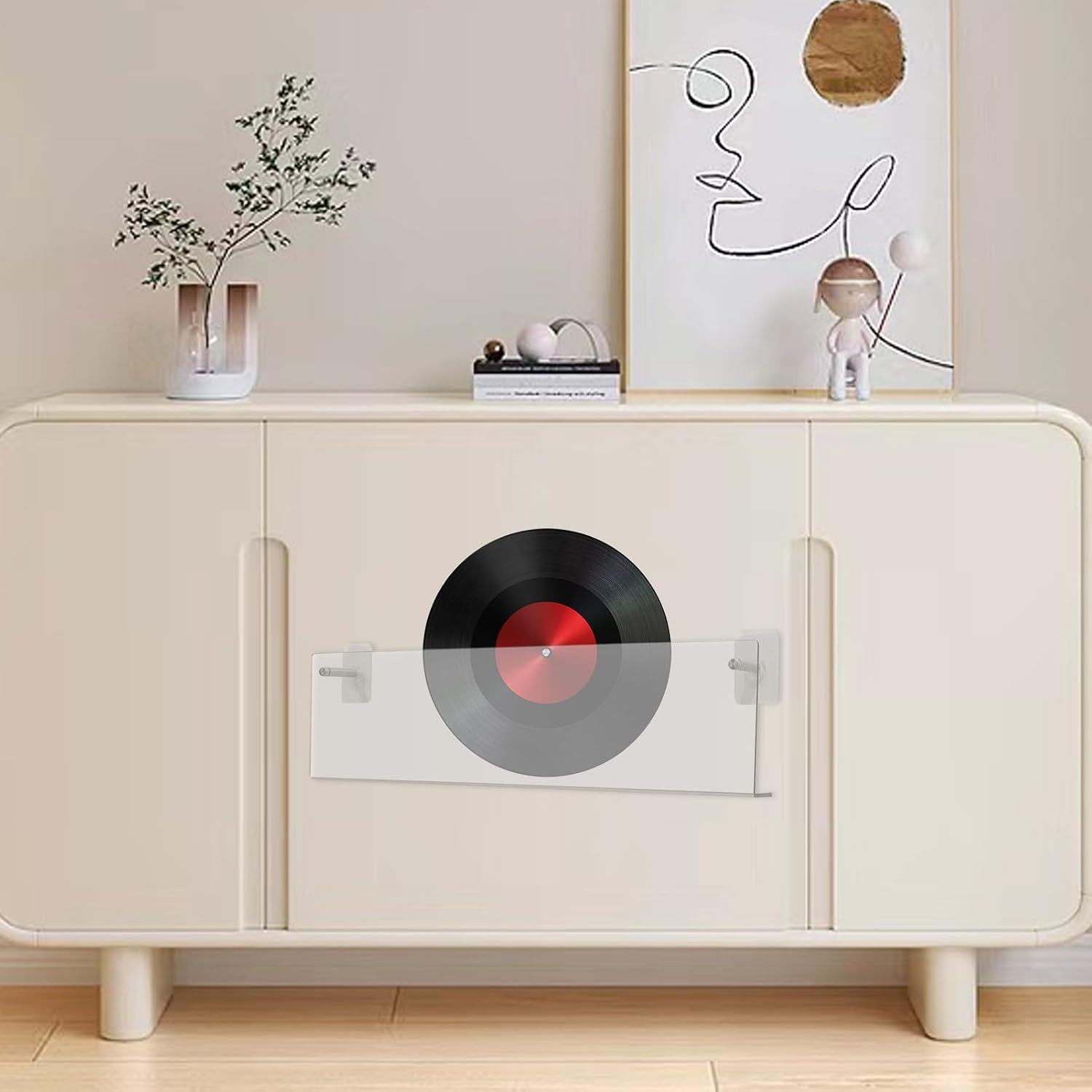 GENERIC Support Mural En Acrylique Transparent | Plateau De Rangement Sans Perçage Pour Les Amateurs De Musique, Les Collectionneurs, Le Salon, La Chambre à Coucher, Le Cinéma Maison, Le Carnet De Notes