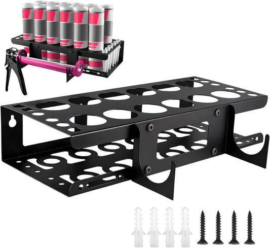 GENERIC Étagère De Rangement, Grande Capacité, 12 Emplacements, Fixation Murale, Tube De Calfeutrage, Organisateur De Rangement Pour Salon, Dortoir, Atelier De Réparation à Domicile