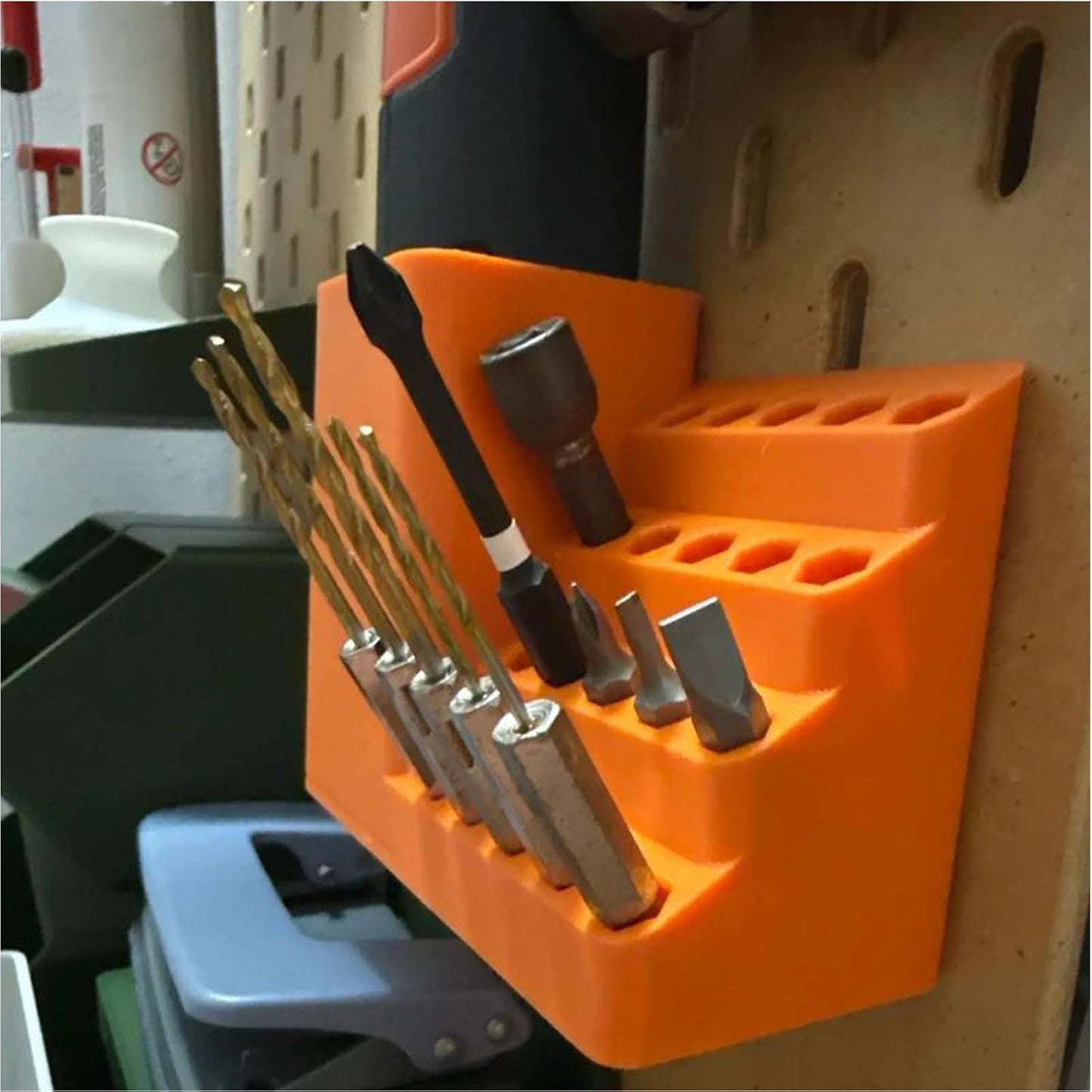  Generisch Rangement Pour Embouts De Tournevis, Porte-forets De Précision Polyvalents, Design Compact Et Robuste, Support Antidérapant Pour Outils électriques Pour Atelier, Armoire, Abri De Jardin Et