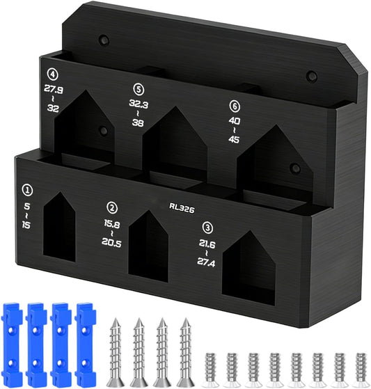  Rack De Rangement Mural à Pinces - Étagère Organisatrice Murale à 6 Compartiments | Range-outils à Fixation Par Serrage - Pour Garage Atelier Abri Maison