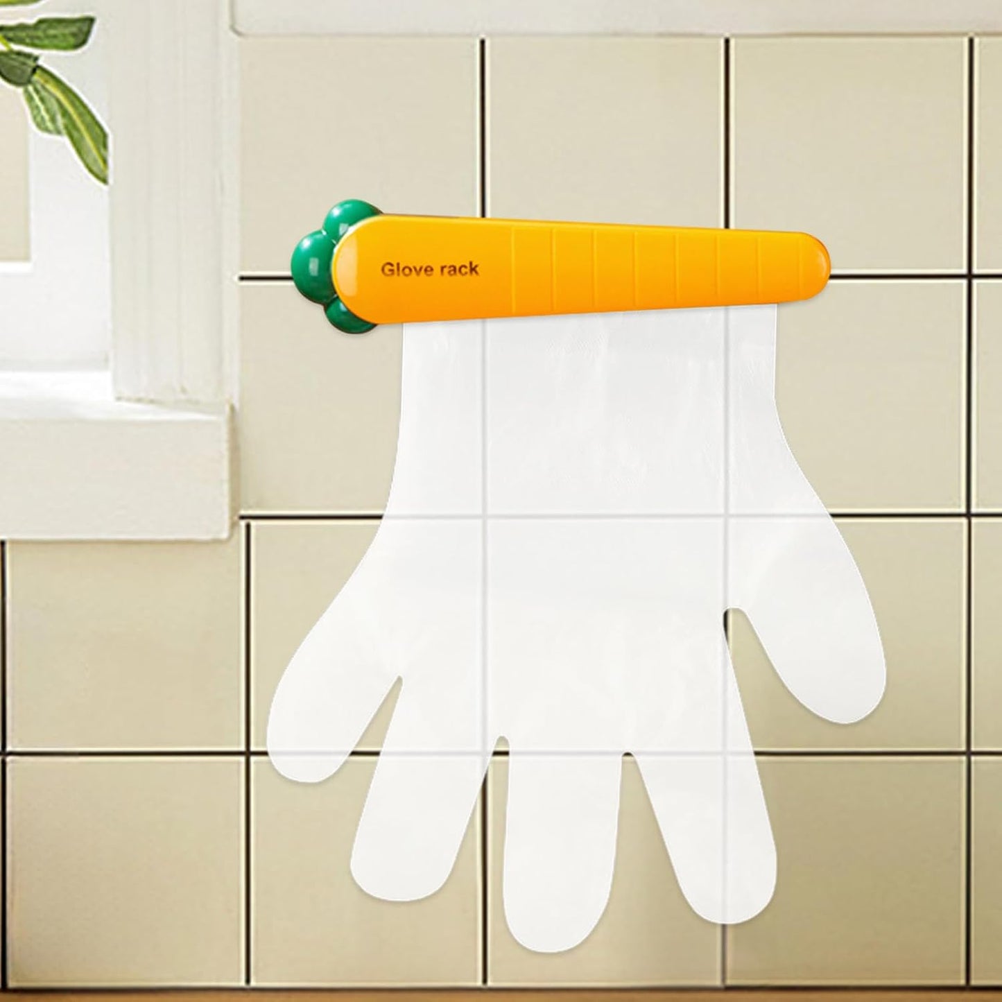  Glove Holder Wall Mount, Carrot Shape Clip, Space-Saving Design, Multifunctional Organizer, Home Storage Hook, Ideal For Kitchen And Refrigerator Doors, 7.87x0.98 Inch