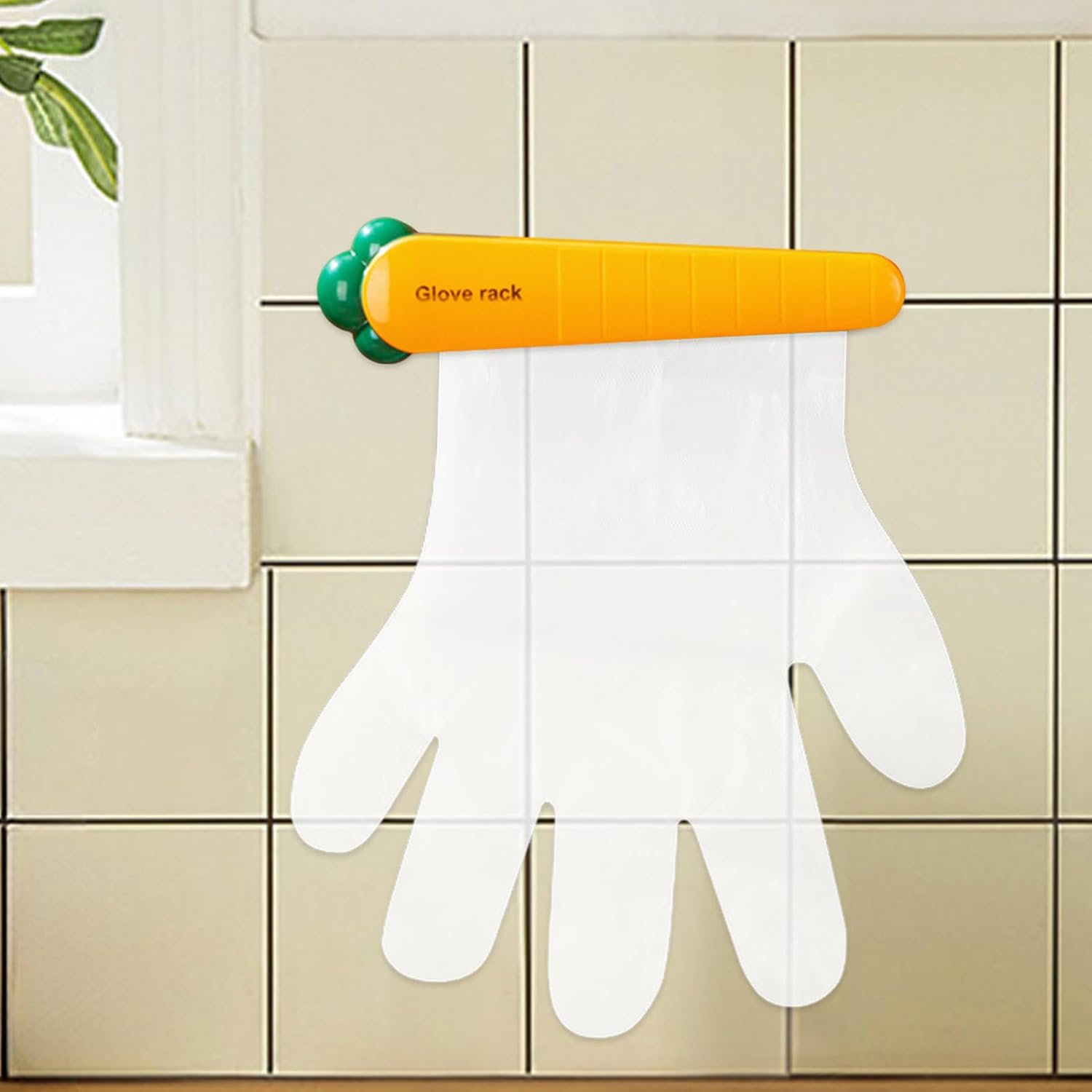  Glove Holder Wall Mount, Carrot Shape Clip, Space-Saving Design, Multifunctional Organizer, Home Storage Hook, Ideal For Kitchen And Refrigerator Doors, 7.87x0.98 Inch