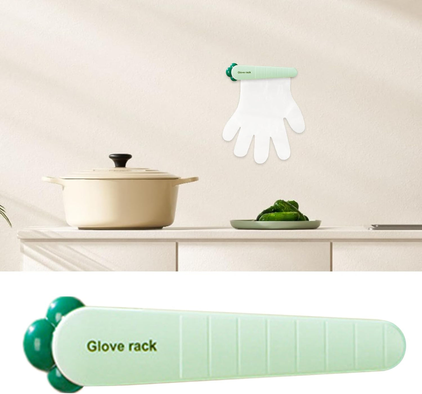 GENERIC Porte-gants, Pince à Gants Murale, économiseur D'espace, Organiseur De Rangement Multifonctionnel Pour Portes De Réfrigérateur, Cuisine, Buanderie