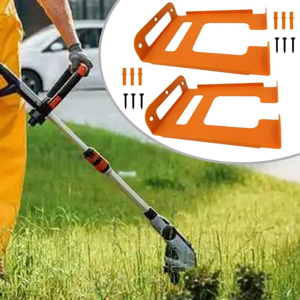 Support Mural Pour Tondeuse à Gazon - Support De Garage Pour Débroussailleuse Et Outils électriques De Jardin - Gain De Place Avec Matériel - Orange (1 Pièce)
