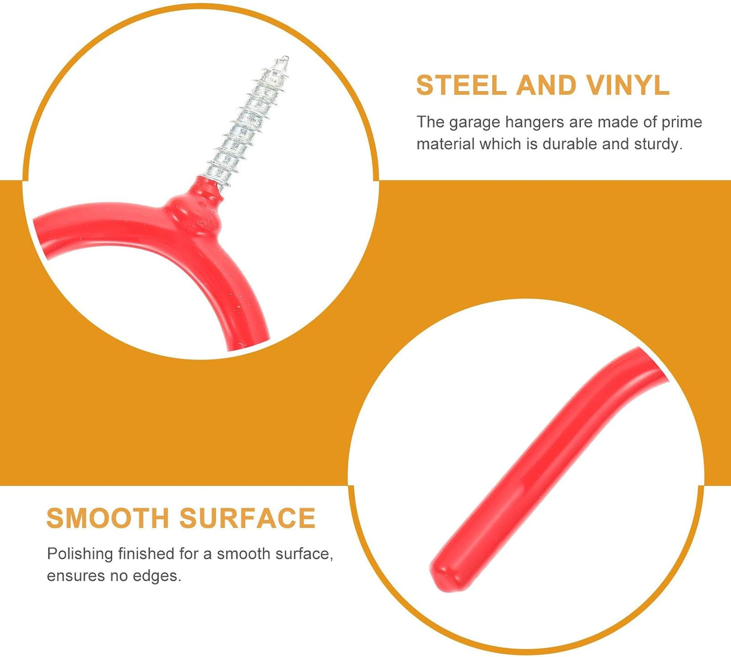  Healeved 16pcs Crochets Multi-usages En Acier Revêtement Vinyle Rouge, Support Mural Robuste De Y, Pour Rangement Outils Lourds La Maison Et Garage