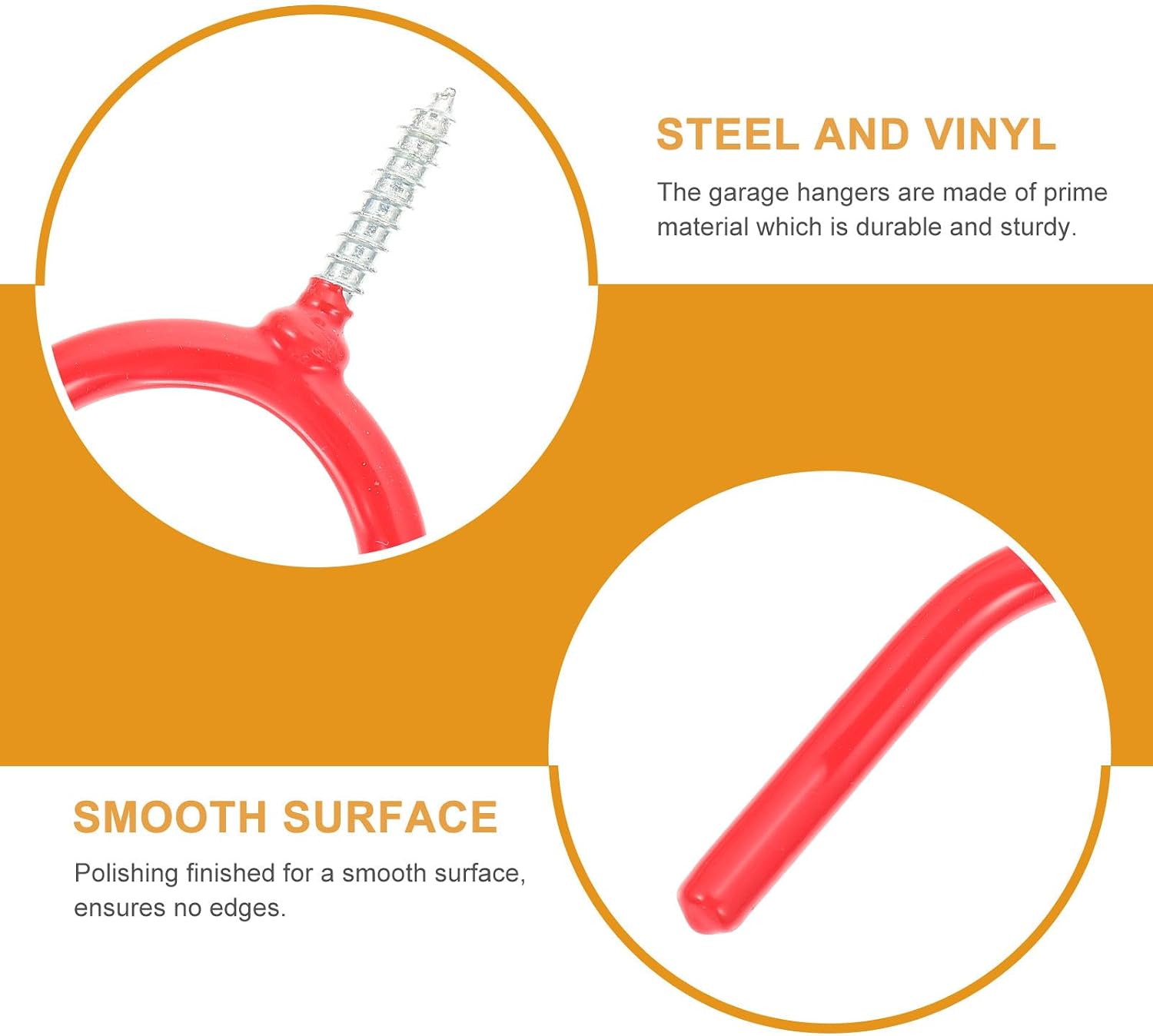  Healeved 16pcs Crochets Multi-usages En Acier Revêtement Vinyle Rouge, Support Mural Robuste De Y, Pour Rangement Outils Lourds La Maison Et Garage