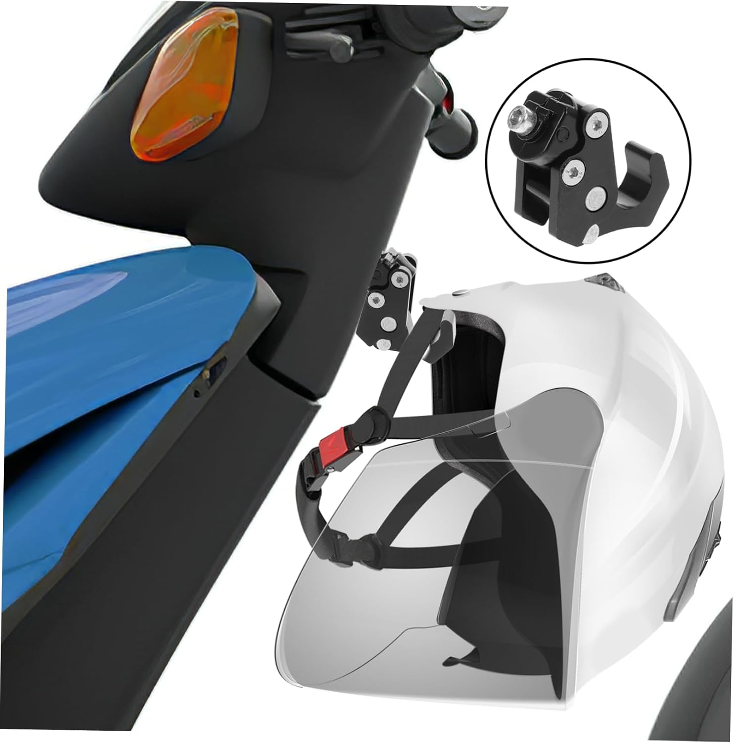  Yardwe De Fixation Pour Casque De En Métal Robuste Polyvalent Pour À Scooter Cyclomoteur Vélo Électrique