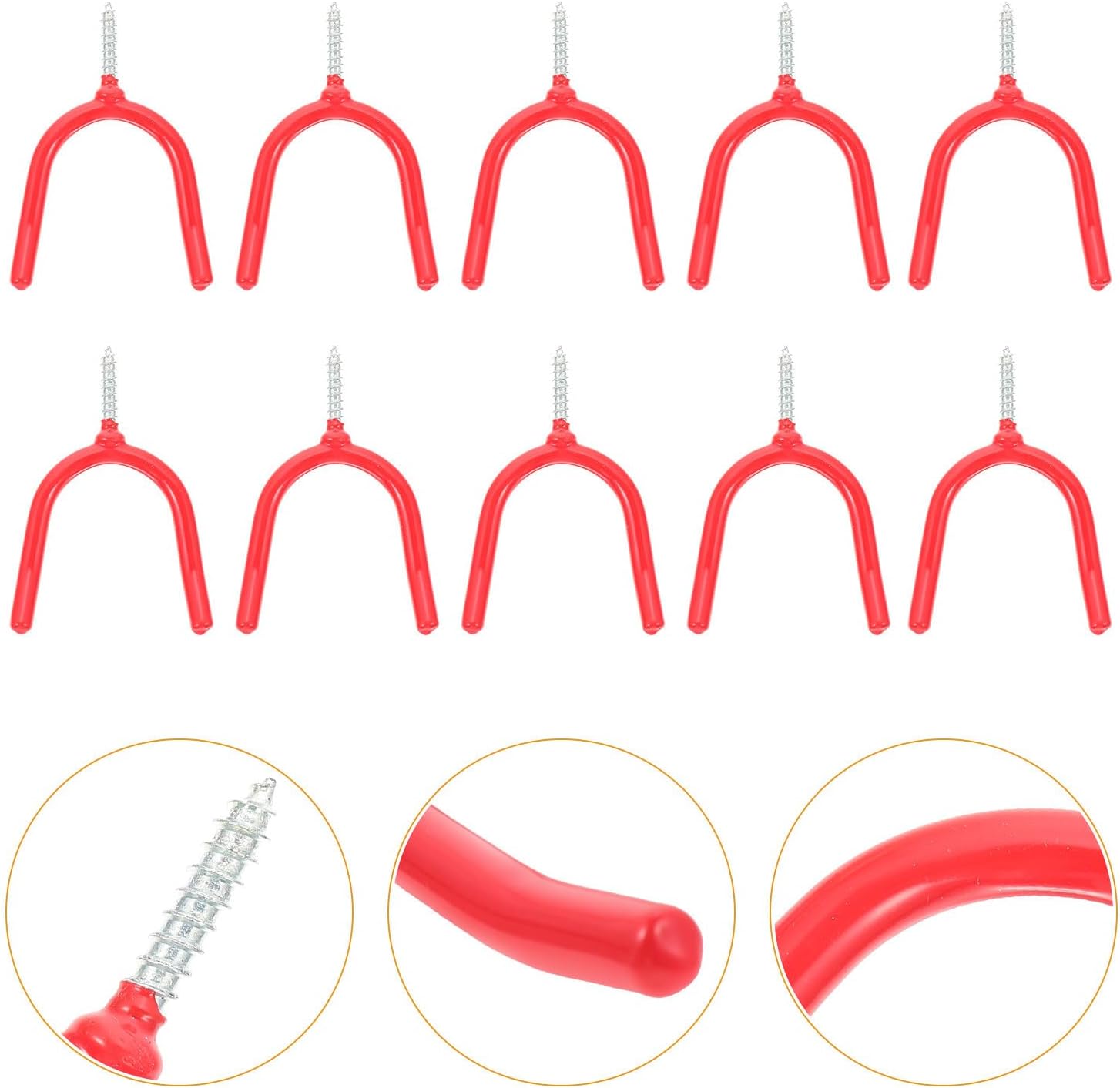  Toyvian 16 Pcs Crochets De Y Multi-Usages En Acier Et Vinyle Stables Pour Rangement Garage Et Maison