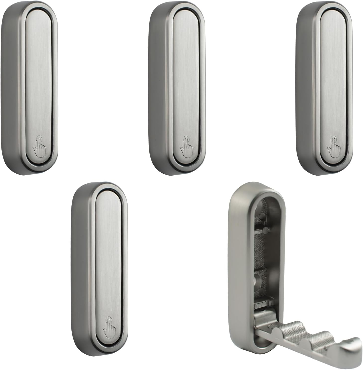  MOROBOR Lot De 5 Crochets Muraux Carrés Pliables Antidérapants Et Robustes En Alliage De Zinc Pour Suspendre Manteaux, Sacs, Sacs à Dos, Serviettes (cuivre Brossé)