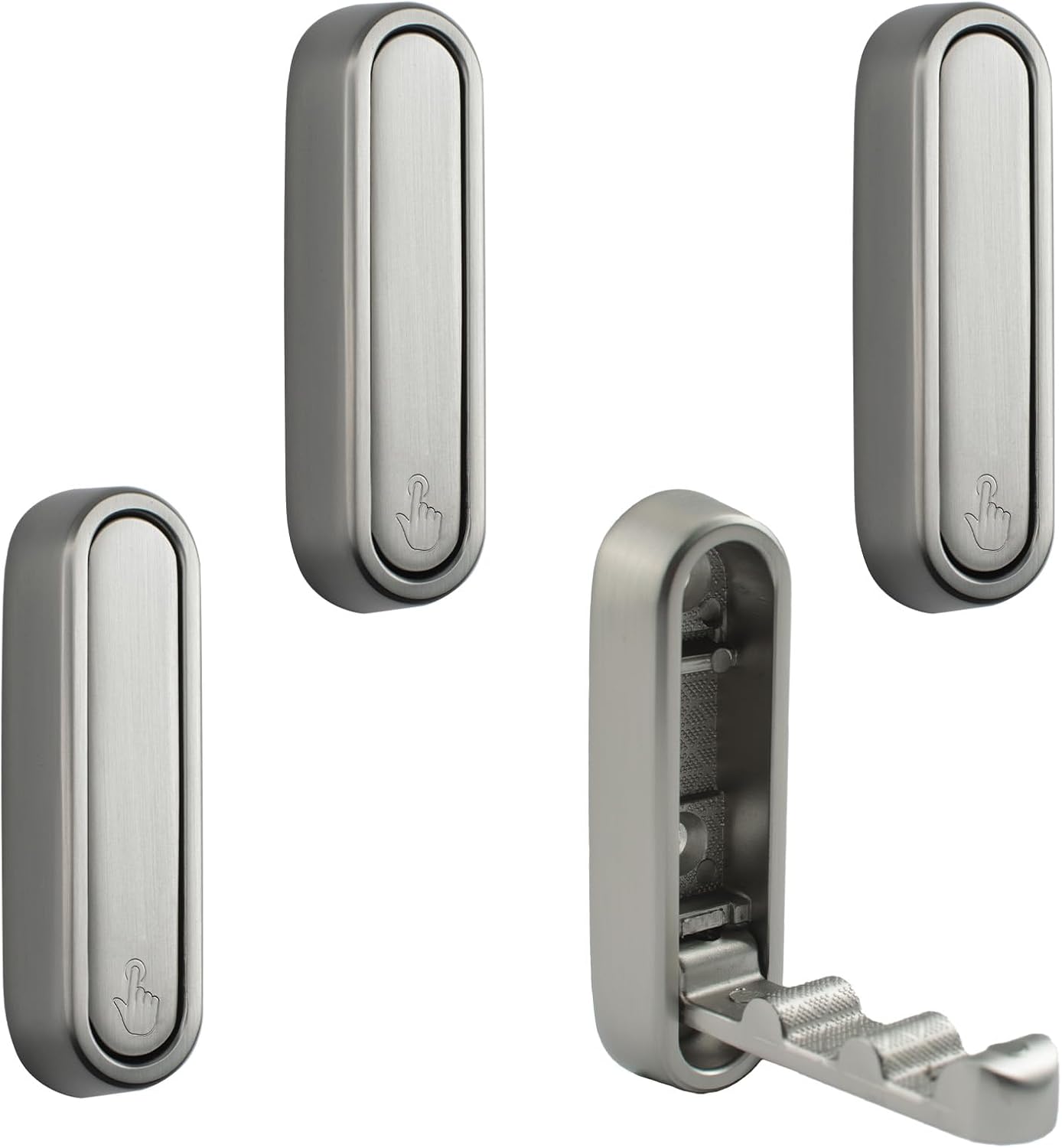  MOROBOR Lot De 5 Crochets Muraux Carrés Pliables Antidérapants Et Robustes En Alliage De Zinc Pour Suspendre Manteaux, Sacs, Sacs à Dos, Serviettes (cuivre Brossé)