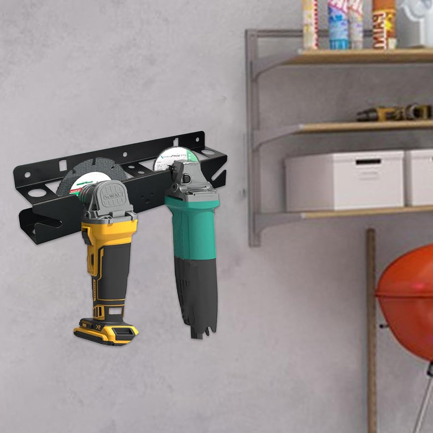  Angle Grinder Organizer, Wall Mount Tool Rack, Garage Tool Storage, Angle Grinder Storage, Polisher Wall Mount, Workshop Organizer Bracket, Sturdy Tool Storage Rack, Wall Mounted Grinder Holder