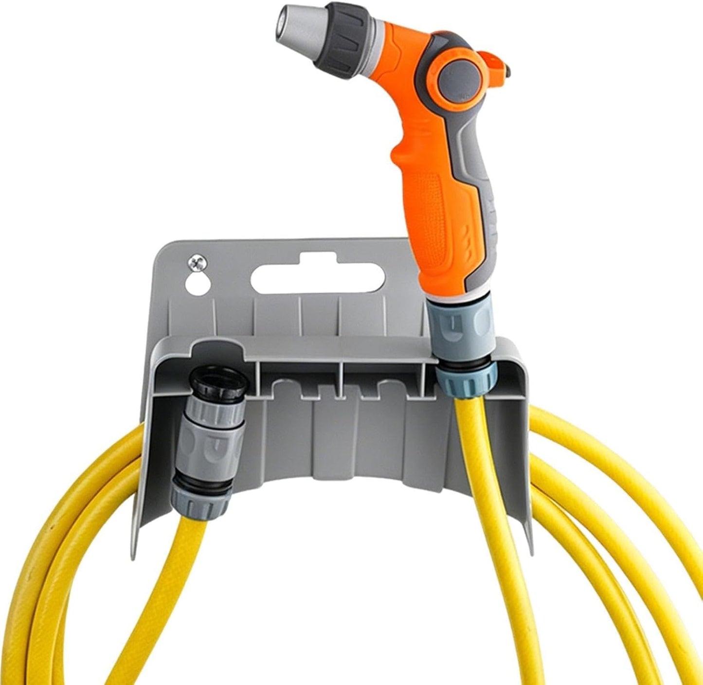 GENERIC Support De Tuyau En Métal, Support Mural Extérieur, Organisateur De Tuyaux Avec Maintien Ferme, Robinet Utilitaire Avec équilibre, Accessoire De Jardin, 22,5 X 16 X 14 Cm, Fixation Portable Pour Rail