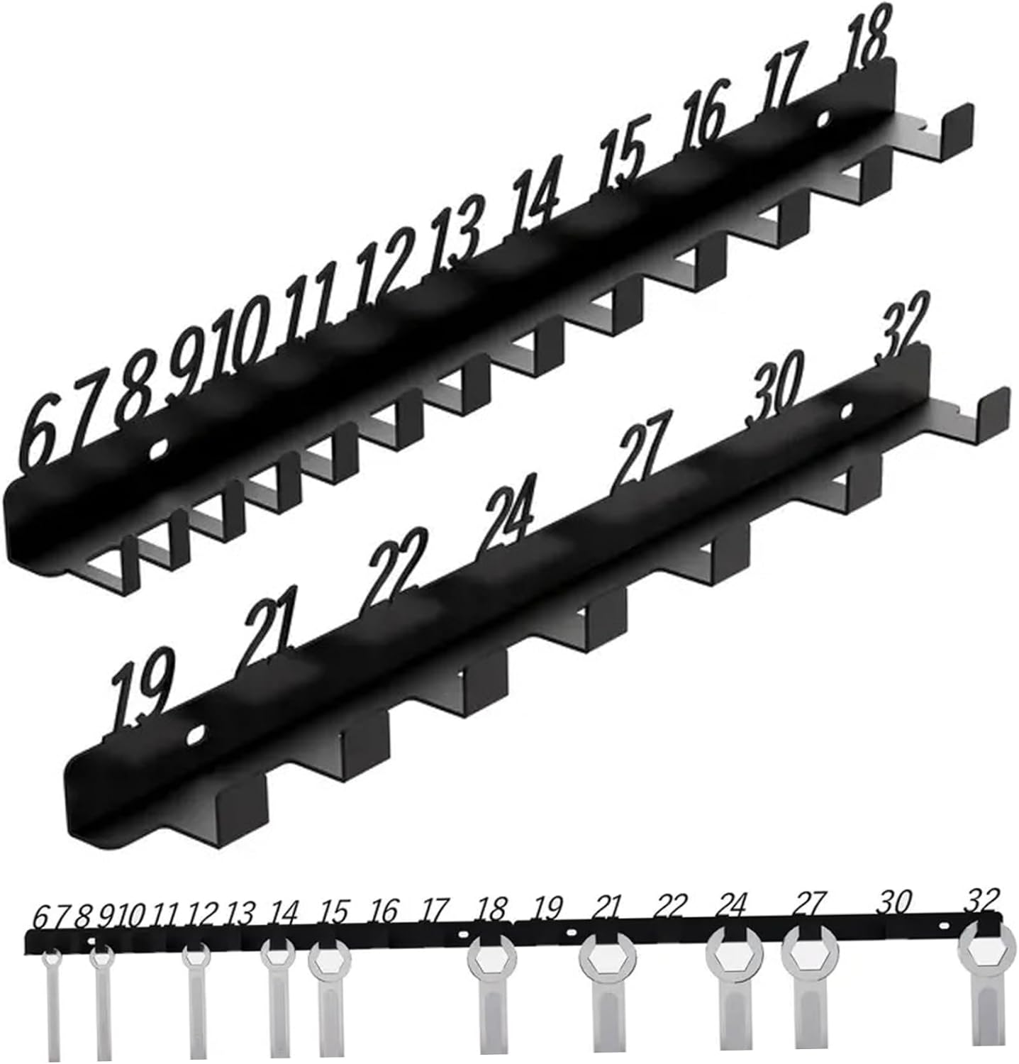  Support De Clé Pour 20 Clés, Organisateur De Clé Mural, Organisateur En Fer Pour Le Stockage Des Outils, Convient à 6mm à 32mm Stockage