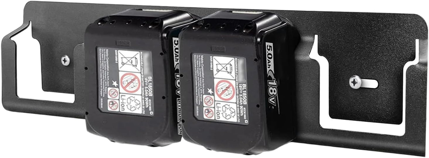  Organisateur De Piles Avec Support Murale,Support Robuste En Acier Solide 4 Emplacements | Porte-Batterie Métallique Robuste 18V - Pour Salon, Chambre, Salle D'Étude, Garage Et Bureau À Domicile