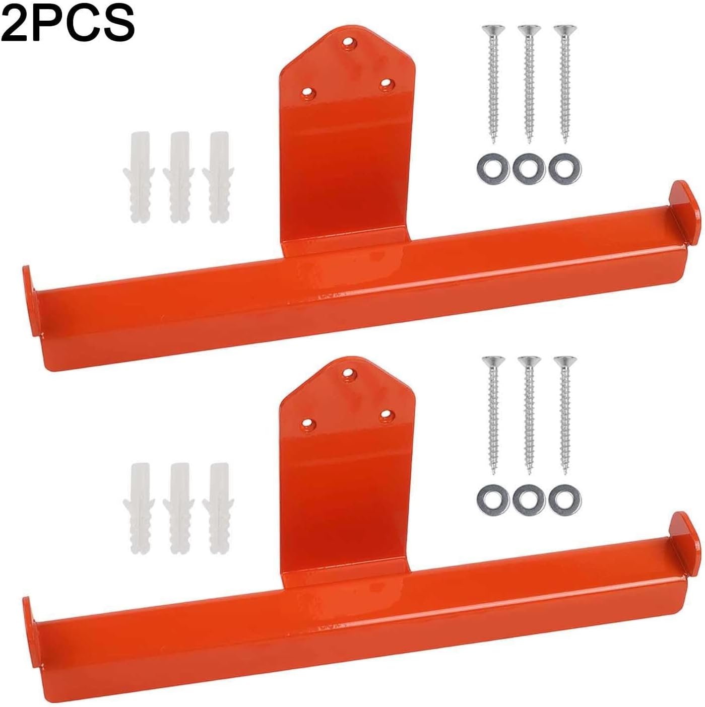  Lot De 2 Supports Muraux Pour Souffleur De Feuilles BG50 BG56 BG66 BG86 Avec Double Crochet Et Revêtement Orange Pour Pulvérisateur De Tronçonneuse