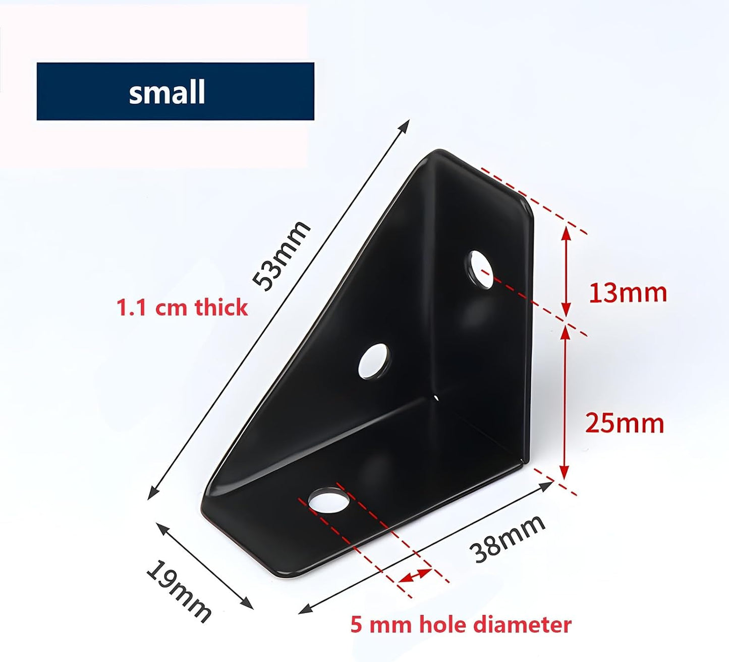  Lot 24 Supports D'étagère Triangulaires Robustes En Acier Laminé à Froid Pour Fixation Meubles Et De Bureaux(Black)