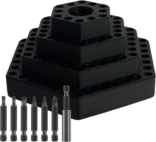 GENERIC Porte- De Tournevis – Support Hexagonal, 1 étagère De Rangement Pour Outils De Perçage, Bloc Magnétique Avec Base Fendue, Fournitures D'atelier, Organisateur D' Pour Le Travail Du Bois