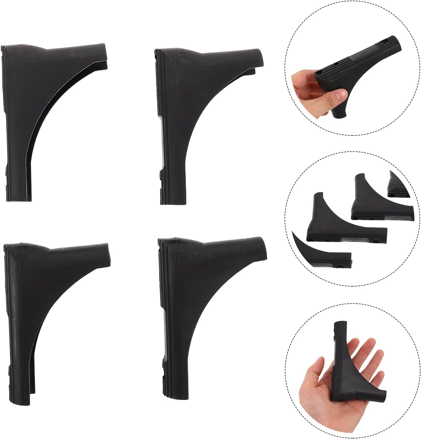  Housoutil Housse Antidérapante Pour Étendoir à Linge 4pcs En Plastique Noir, Protection Pour Pieds De Portant à Vêtements, Adaptée Aux Sols En Bois Dur