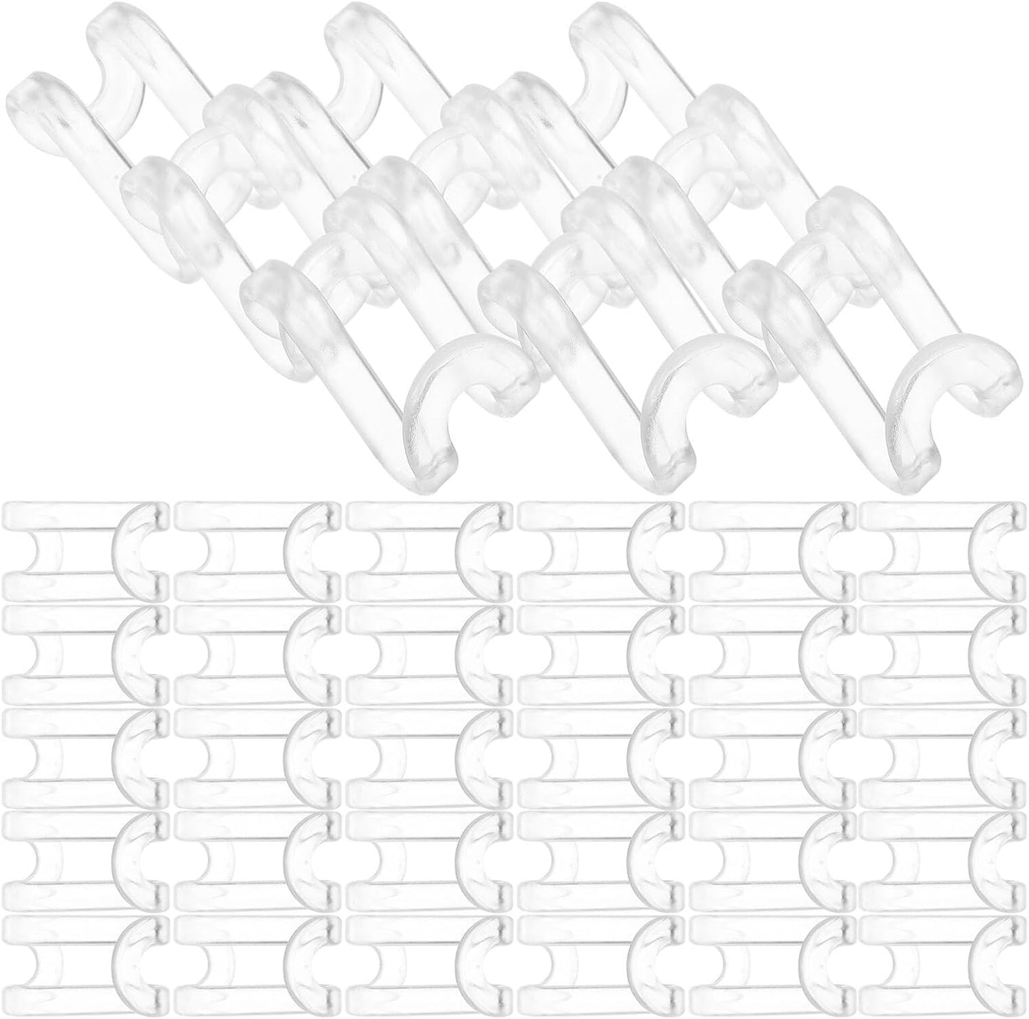  ULTECHNOVO Lot De 30 Crochets De Connexion Transparents Pour Cintres, Gain De Place Pour Placard, Connecteurs Empilables En Plastique, Solution D’organisation Suspendue Peu Encombrante
