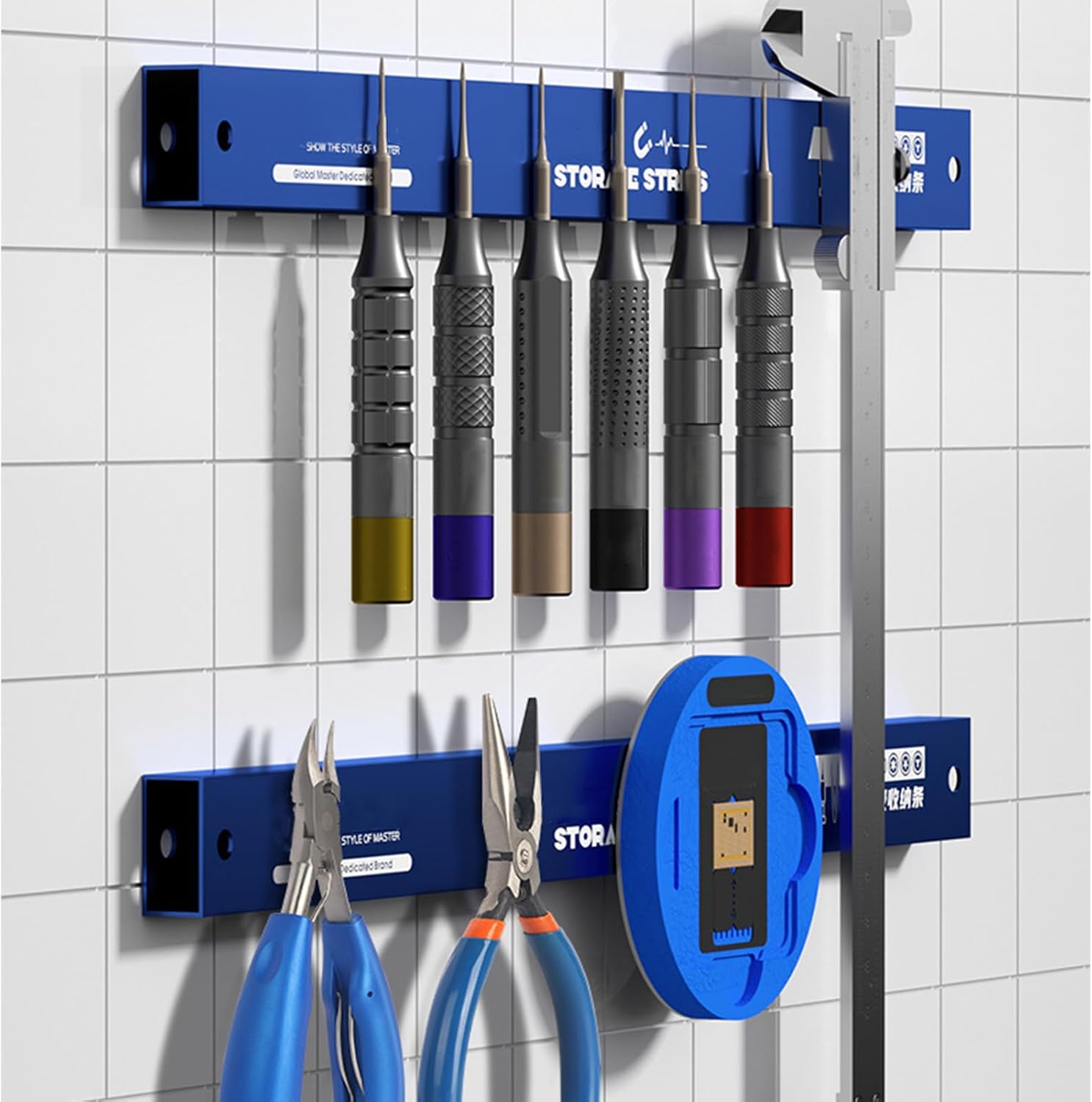 Générique Bande Magnétique Porte-Outils - Support Mural Pour Organisation D'Outils | Accessoires Multifonctions Gain De Place, Organisation Garage Et Cuisine Pour Pièces Mécaniques