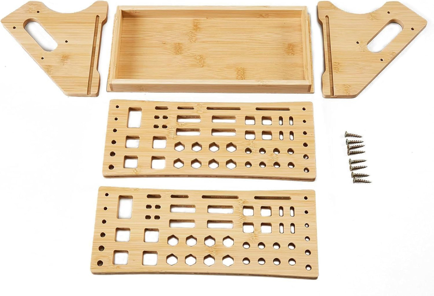  Generisch Organisateur De Pinces - Étagère De Rangement En Bois à 53 Trous Avec Plateau - Organiseur D'outils De Bureau - Pour Loisirs, Bricolage, établi, Bureau, Bibliothèque, Garage, Extérieur