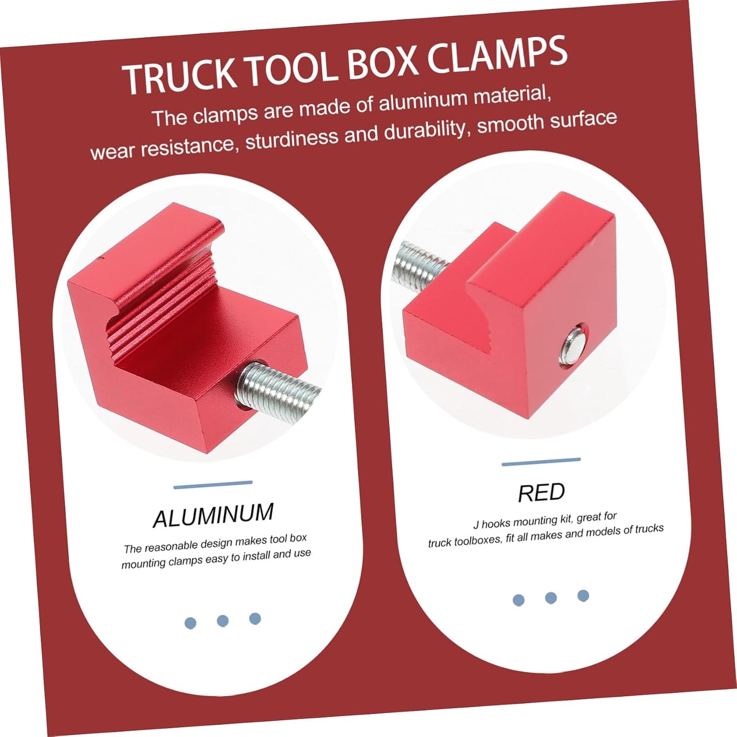  Housoutil Lot De 4 Pinces De Fixation Pour Boîte À Outils De Camion Robuste De En J Pour -up Installation Facile Sans Perçage