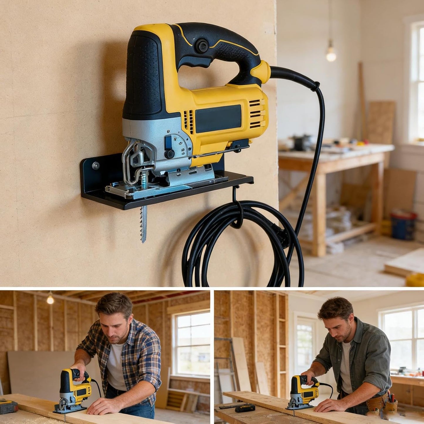  Générique Porte-Scie Sauteuse Rack,Organisateur Metallique Pour Outils Electriques | Rangement Pour Scie Sauteuse,Pour Atelier, Abri, Garage, Maison, Sous-Sol, Appartement
