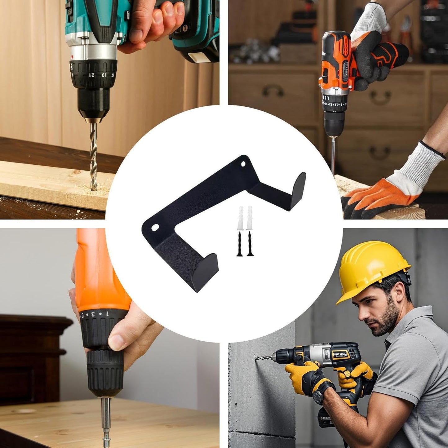 Générique Porte-Perceuse Mural - Porte-Perceuse Murale | Rangement Renforcé Pour Garage Camion Atelier Chantier Réparation Auto Maison