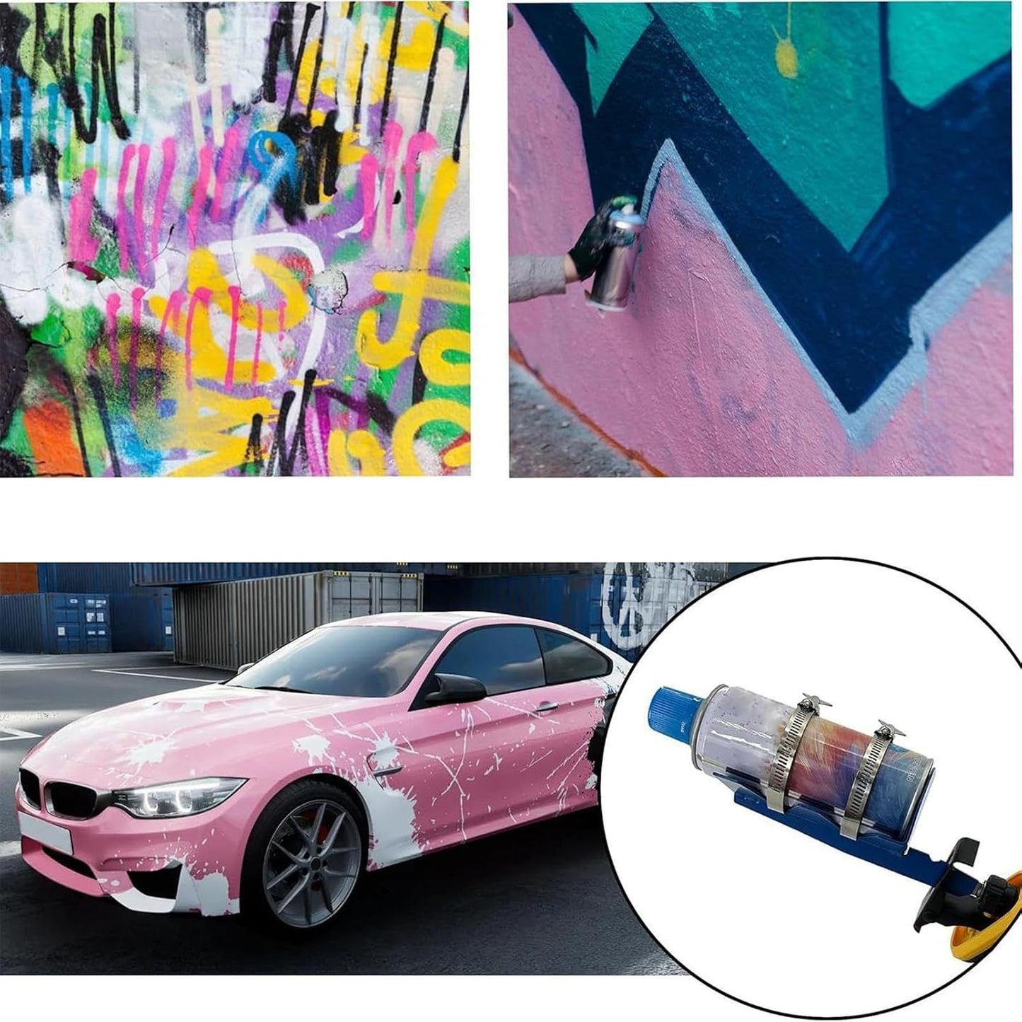 GENERIC Shaker De Peinture En Aérosol – Outil De Ceinture Double Fixe | Fixation En Acier Inoxydable Avec Fonctions De Jardin, Dispositif De Mélange Avec Utilisation Dans Le Garage, Accessoire Compact Pour