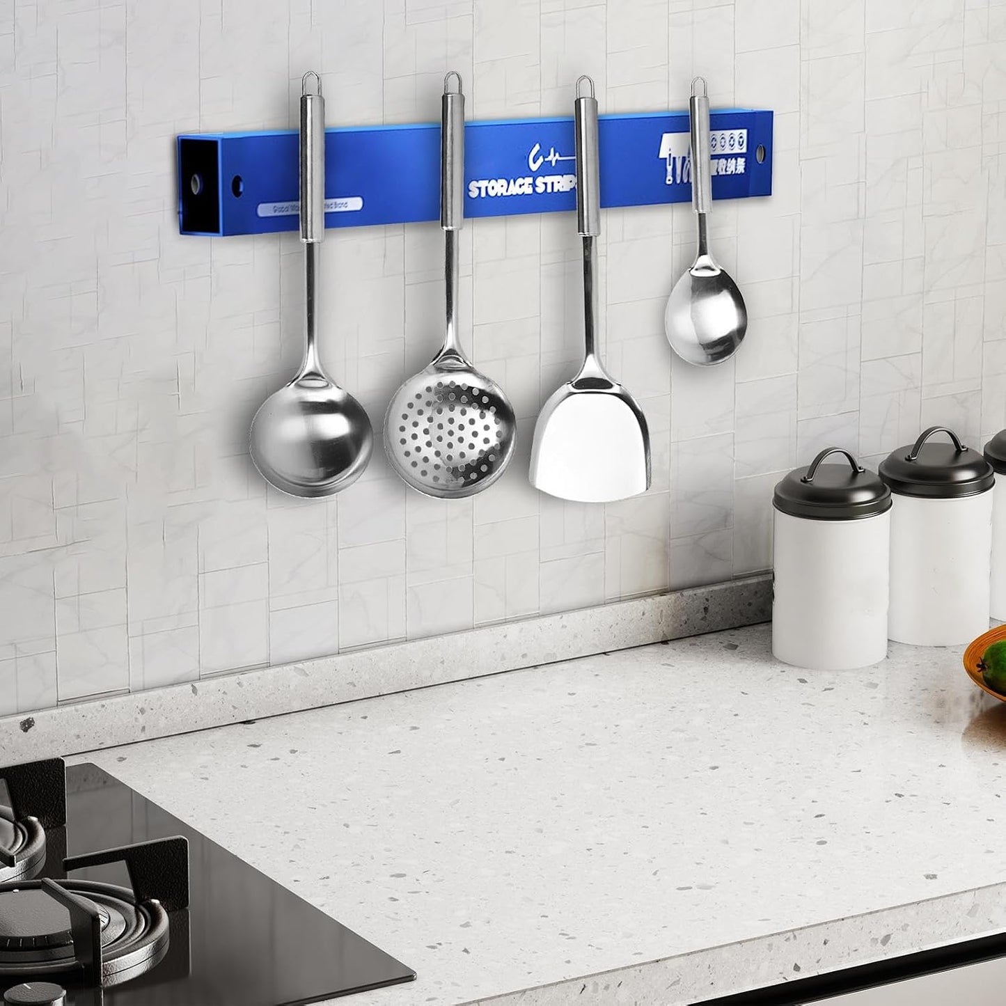  Magnetic Tool Holder, Garage Wall Organizer, Stainless Steel Rack, Heavy-Duty Construction, Space-Saving Design, Ideal For Workshop, Kitchen, And Small Apartments, 9.84 X 0.78 X 0.39inch
