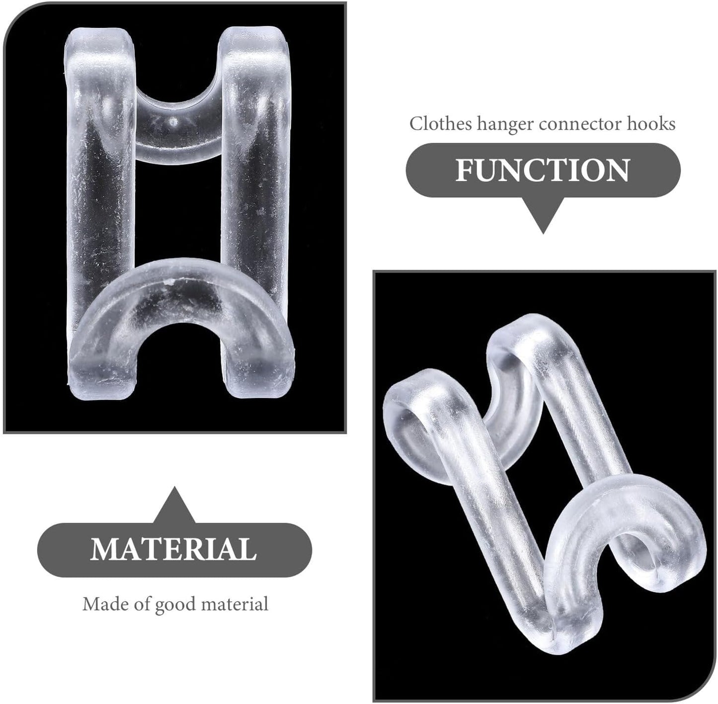  Ciieeo Lot De 30 Crochets De Connexion Transparents Pour Cintres, Connecteurs Empilables En Plastique Gain De Place, Organisateur De Placard Polyvalent Pour Rangement Des Vêtements