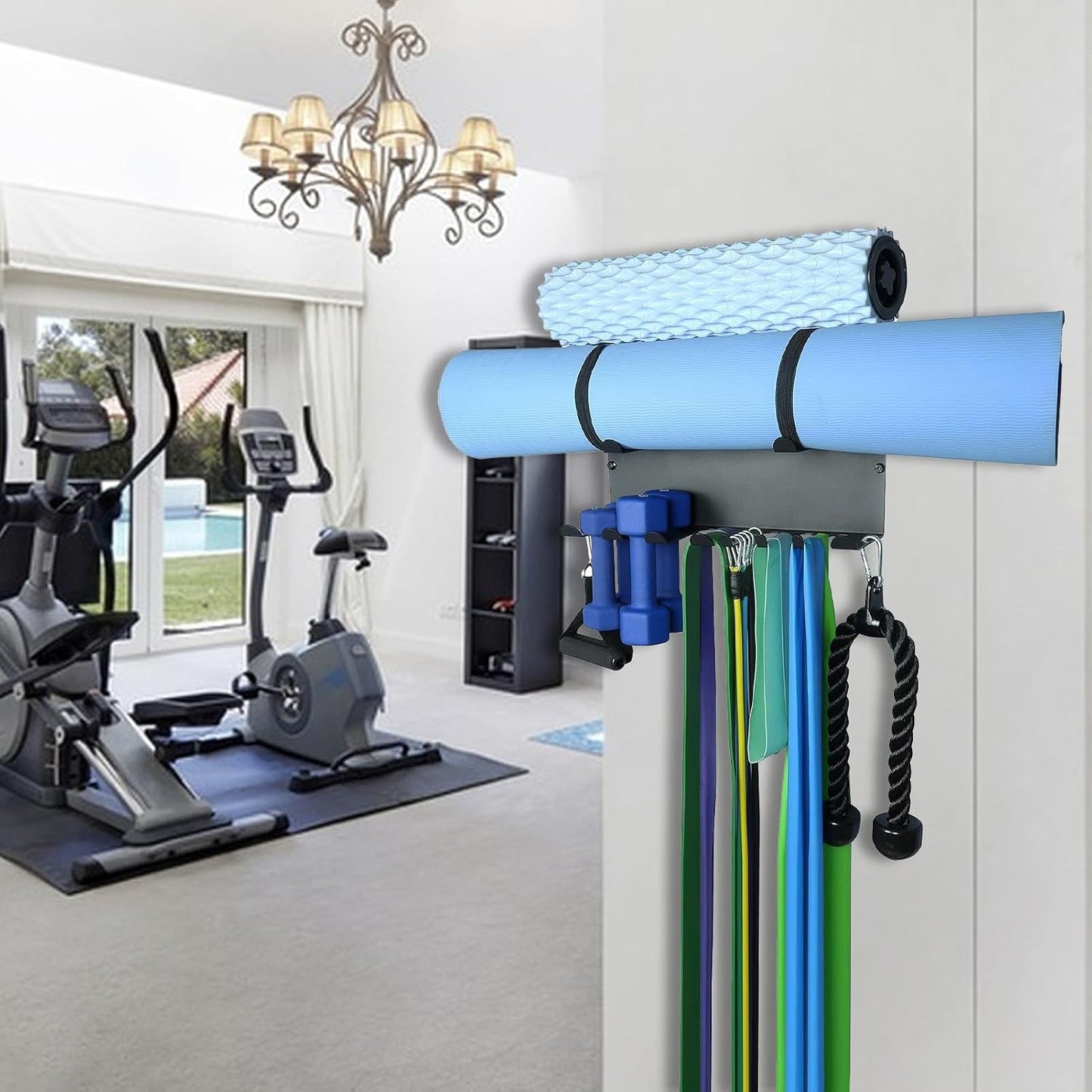  Porte-Accessoires De Fitness,Rangement Pour Équipement D'Entraînement | Support Mural Robust Étagères Gain De Place Pour Salle D'Entraînement Maison Fitness Yoga Garage