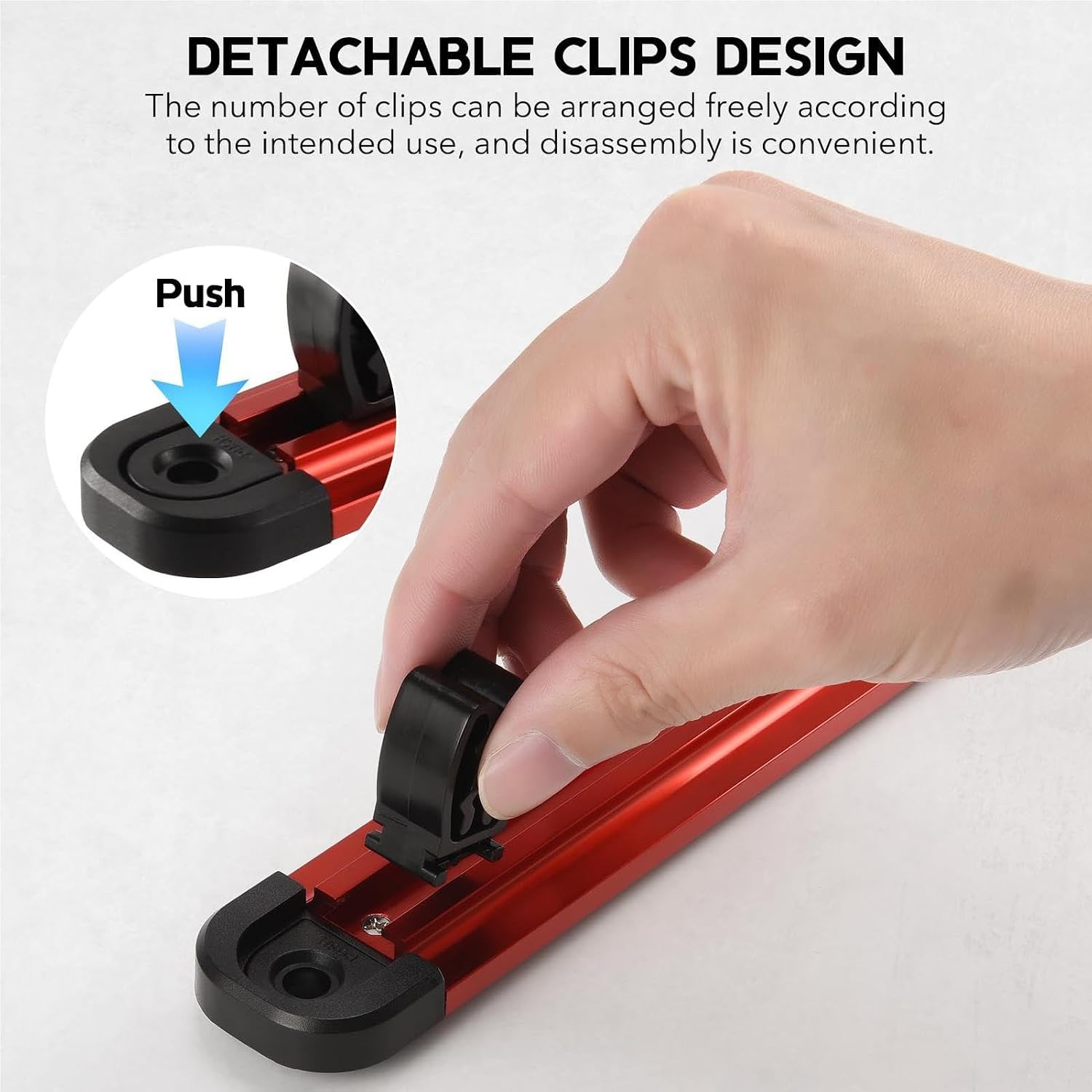 GENERIC Option 1 Support Magnétique Pour Tournevis – Rangement Sur Rail En Aluminium, Porte-clés Haute Capacité Avec Poignée Puissante En Néodyme, Permet D' Les Petits Outils à Main En Toute Sécurité