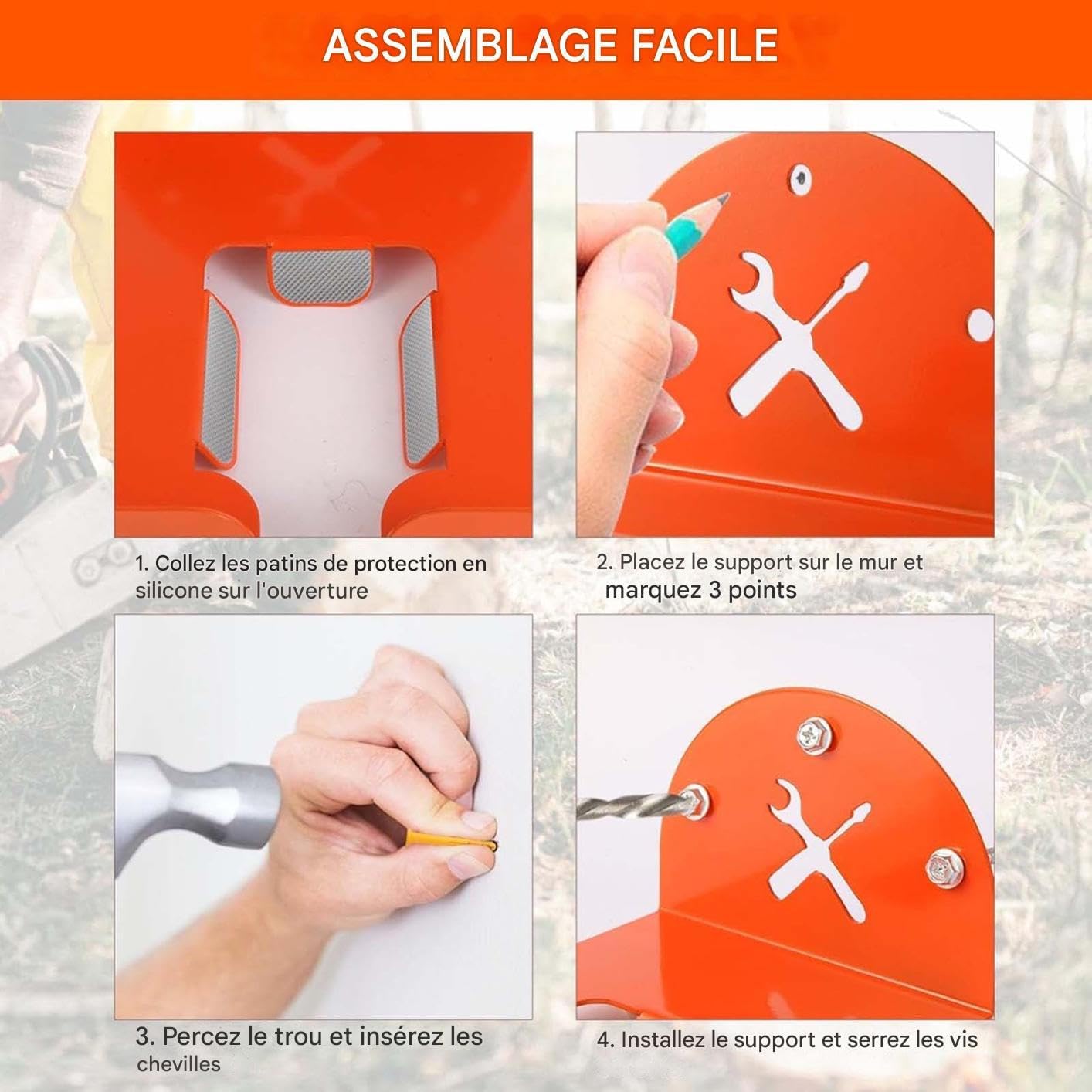  Organisateur D'Outils De Jardin,Rangement Gain De Place - Organisateur De Stockage Pour Outils Sans Fil | Pour Atelier Cave Hommes Père Enthousiastes De Jardinage