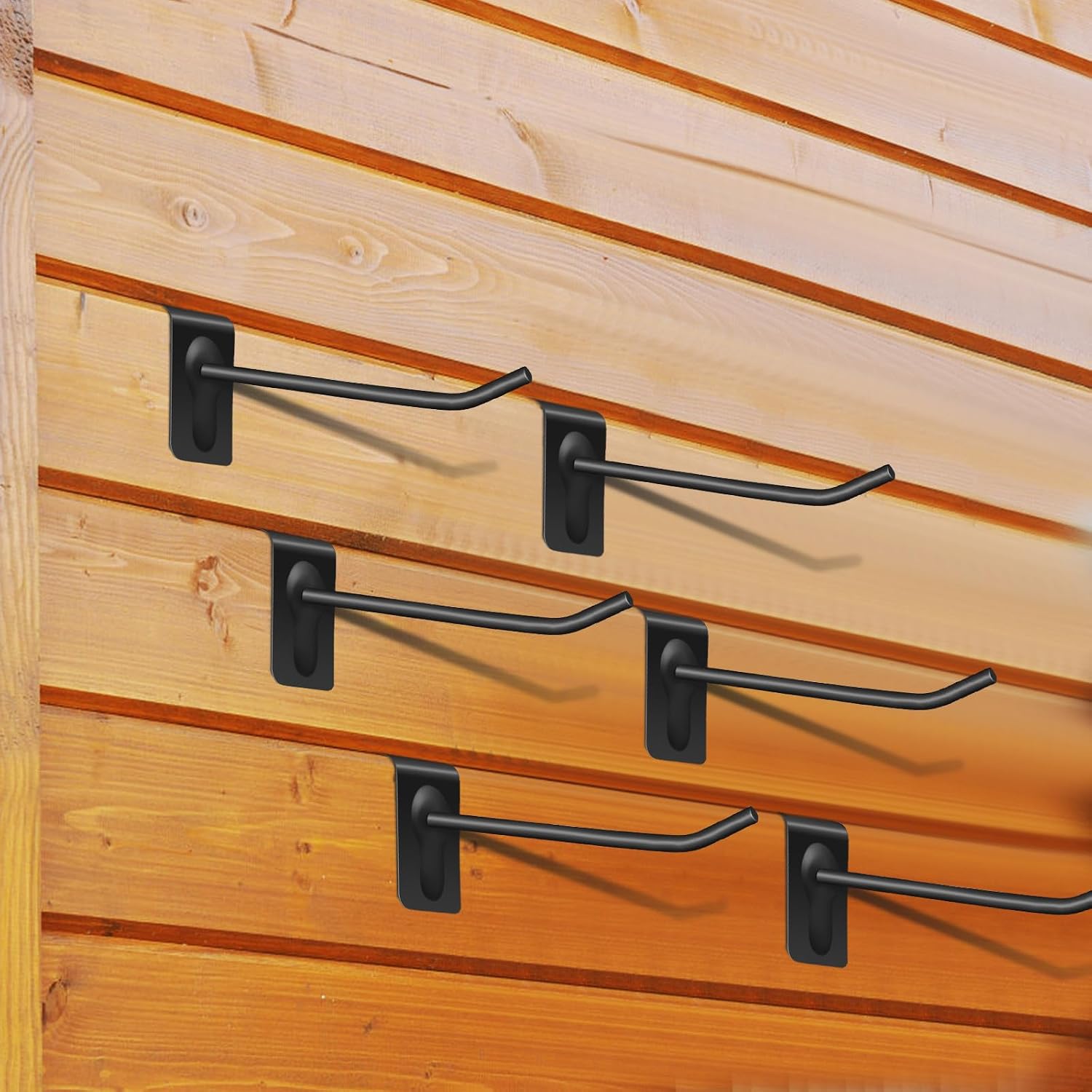  Zerodeko Lot De 20 Crochets En Fer Noir Pour Garage Et Rangement Mural, Détachables Finition Moderne Et Intégration Pour Usage Domestique Ou Commercial