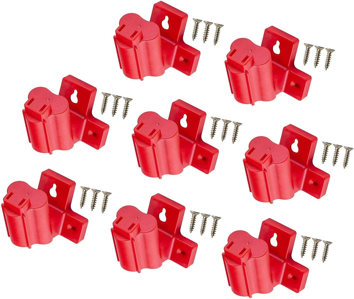  Lot De 4/8 Supports Muraux Pour Outils De Forage 12 V En Plastique Coudé Avec Vis Pour Le Stockage électrique De La Batterie, Montage Mural