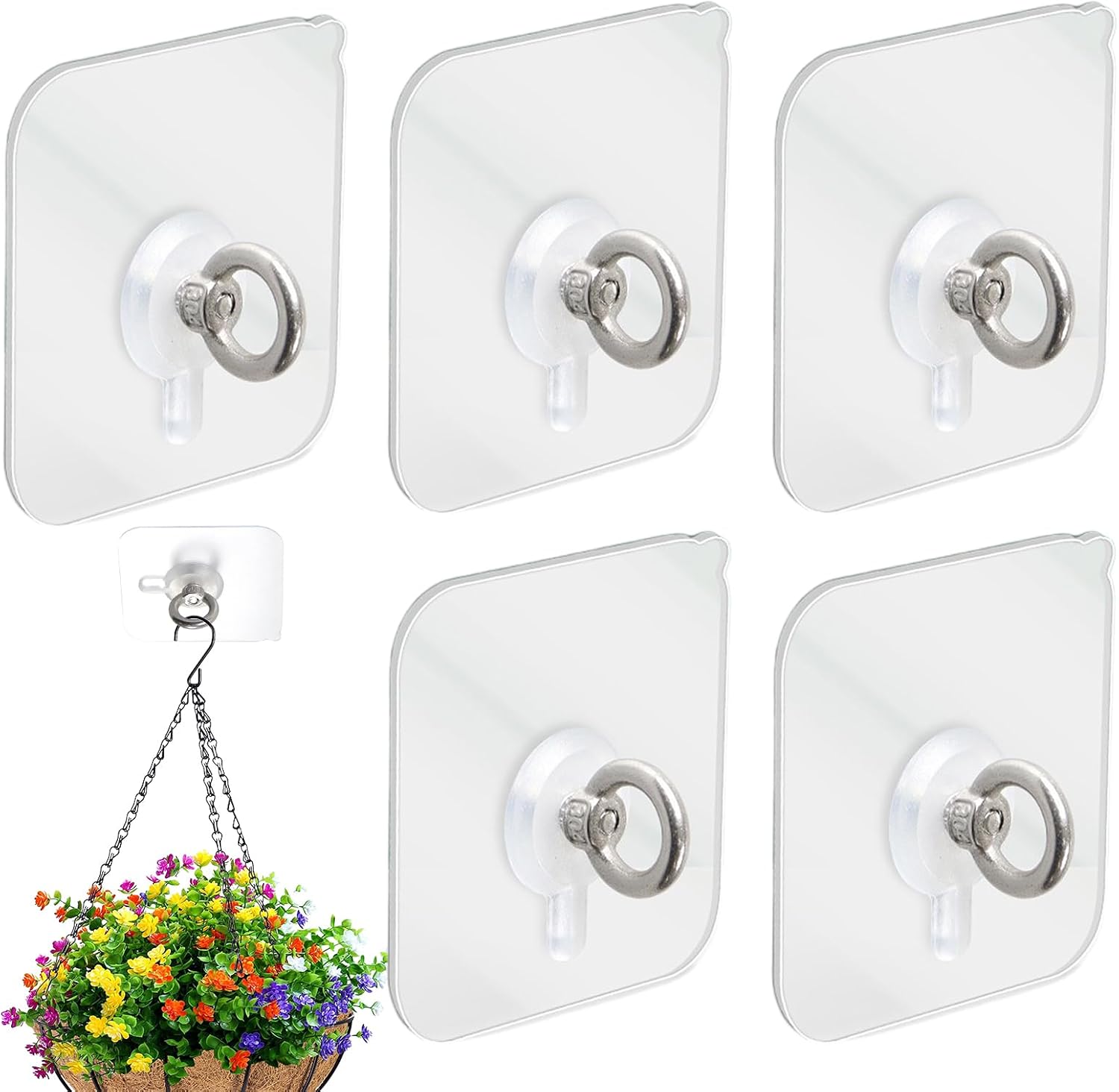  Crochets De Plafond Adhésifs, Crochets Muraux Adhésifs – 5 Crochets Résistants, Crochet De Plafond, Crochet Utilitaire Pour Plafond, Mur, Porte, Utilisation Intérieure Et Extérieure