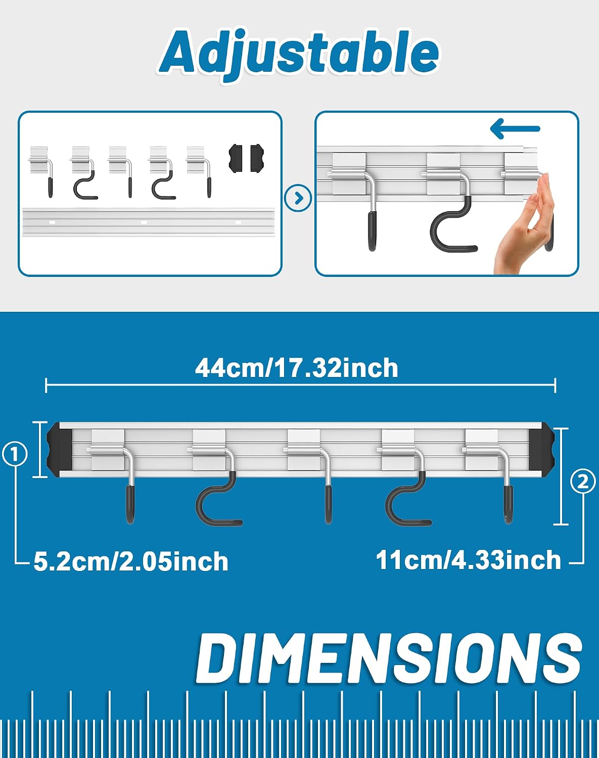  Lot De 4 Supports Muraux Pour Balai Et Serpillère - Style Moderne - En Alliage D'aluminium - Cadeau De Rangement Pour Salle De Bain, Placard, Buanderie, Garage, Salle à Outils (noir)