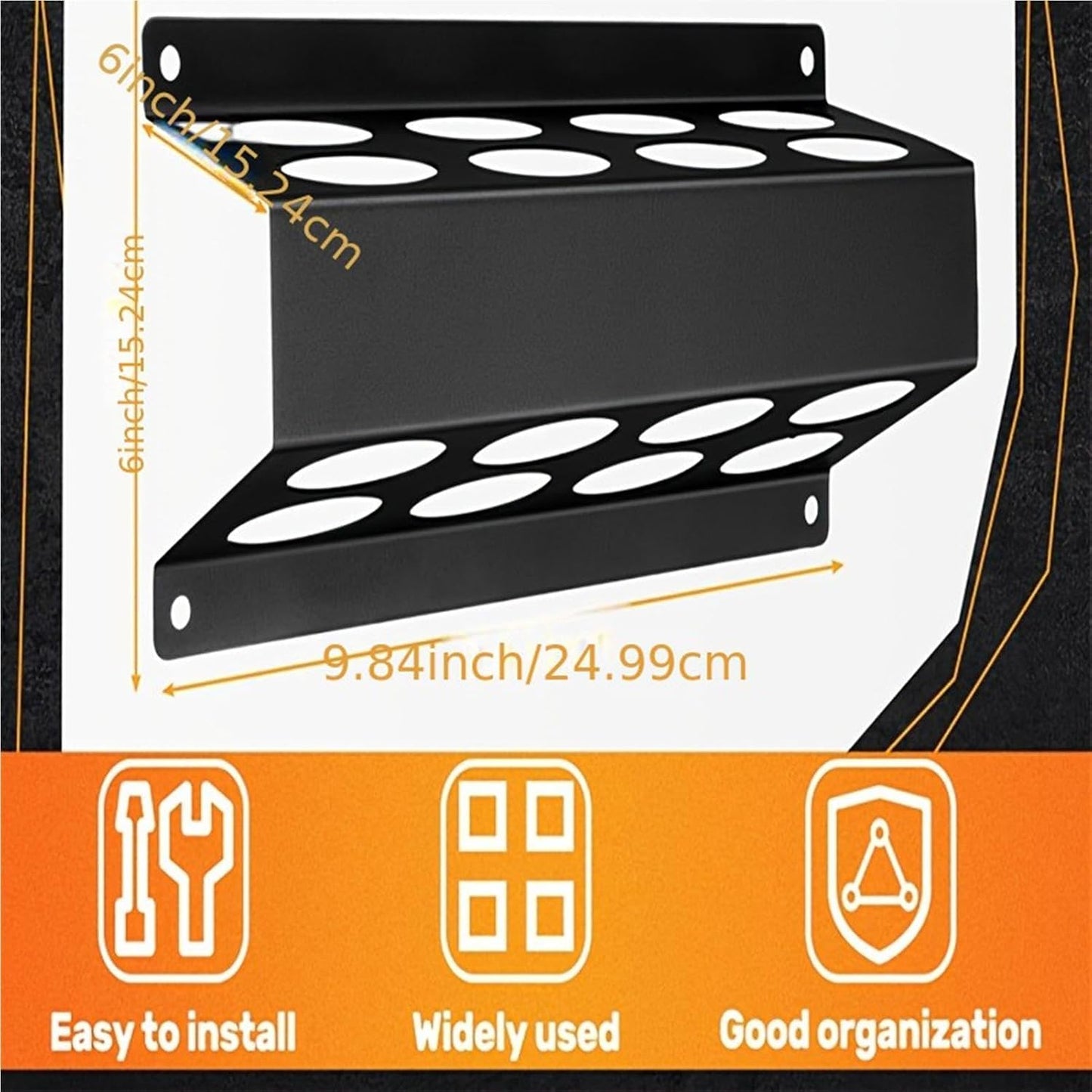 GENERIC Support De Tubes De Rangement Pour Tiges De Soudage | 8 Emplacements | Support Mural En Fer | Support De Tige De Soudage TIG – Pour Le Travail à La Maison, L'artisanat, La Réparation, L'assemblage, Le